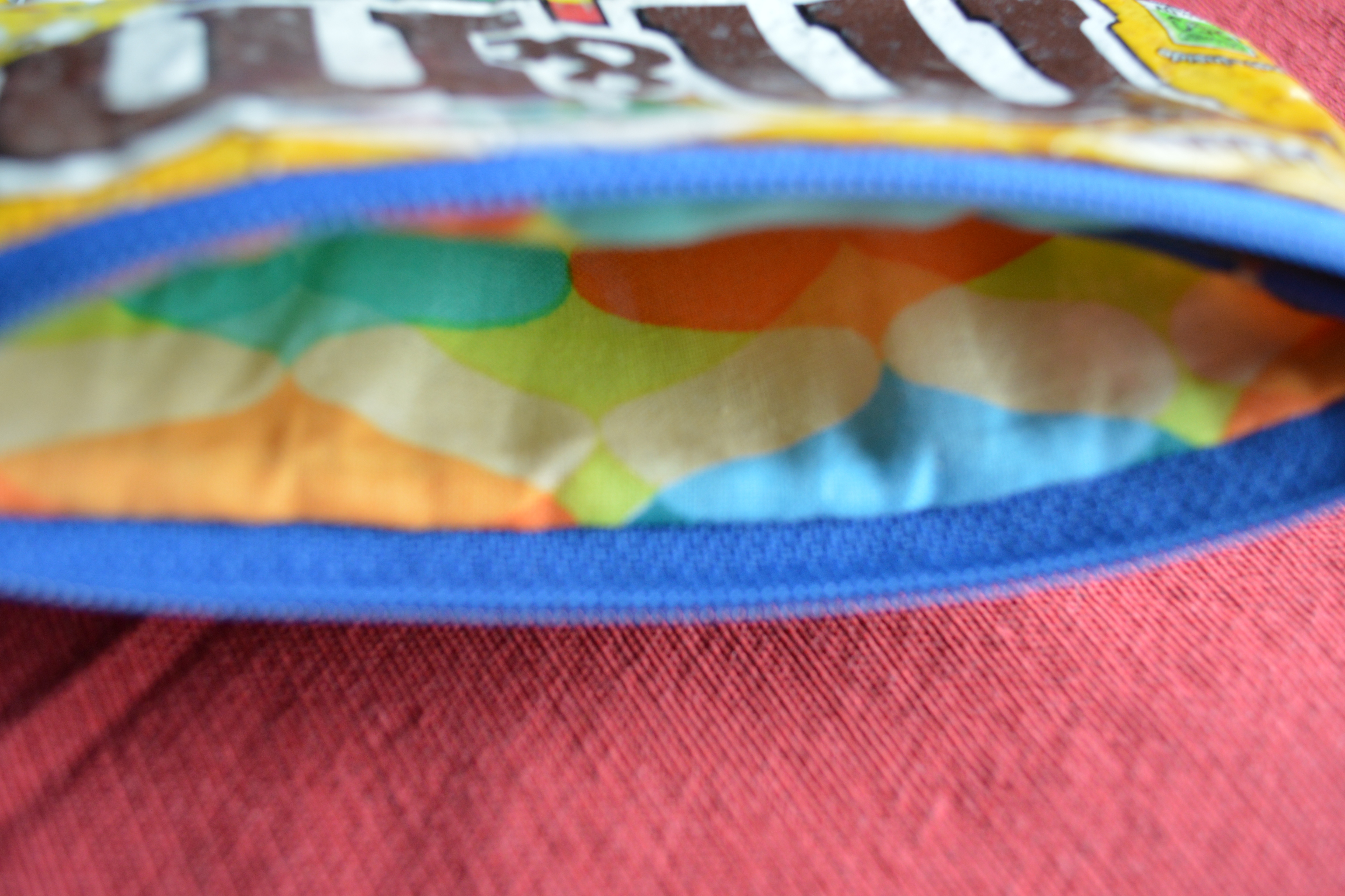 M&ms Mega Candy Wrapper Up-cycled Zippered Bag/pouch 