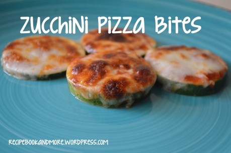 Delicious Zucchini Pizza Bites - cheesy baked goodness. Low carb and great meatless option. Can also top with veggies, or other fave pizza toppings.