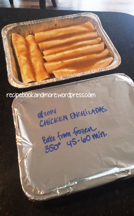 Cheesy Chicken Enchiladas - make 2 and freeze the extra.