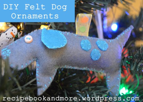 DIY Felt Dog Ornaments - free pattern and tutorial
