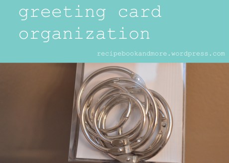 DIY greeting card organization with a hole punch and looseleaf binder book rings