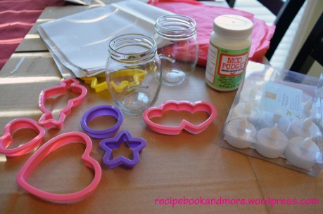 DIY Jar Candle Holders - tissue paper and ModPodge - easy kids craft!