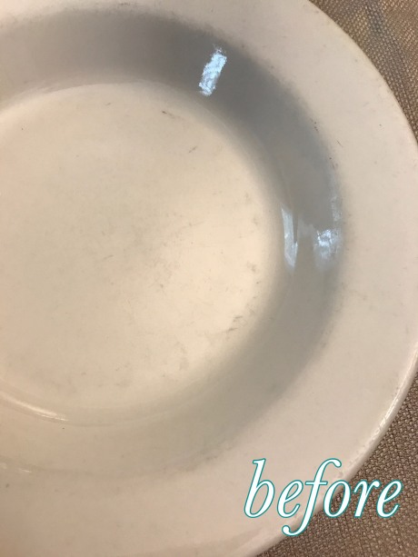 Easy one step scratch removal for dishes